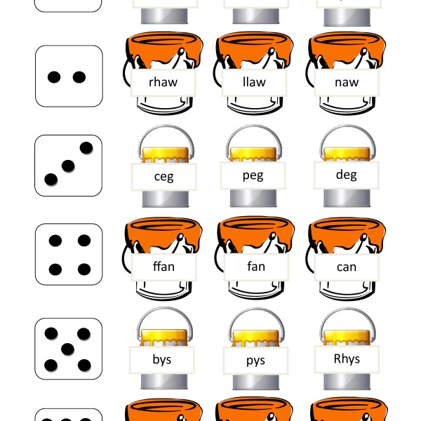 Literacy Games - Reading dice 